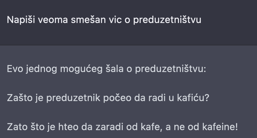 Veštačka inteligencija je napisala vic o preduzetništvu