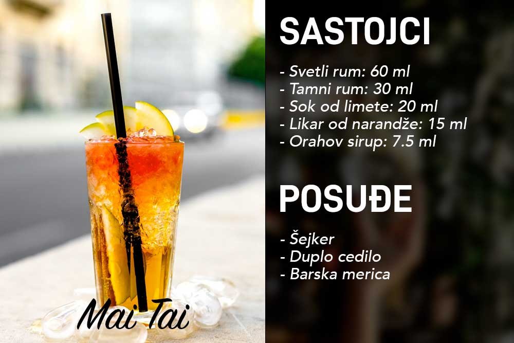 Sastojci potrebni za Mai Tai koktel